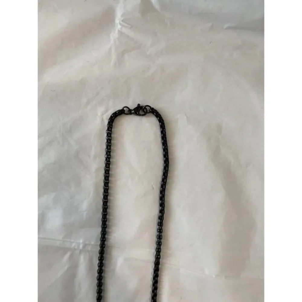 Skull Pendant‎ Necklace Black Goth Biker Punk Emo Edgy